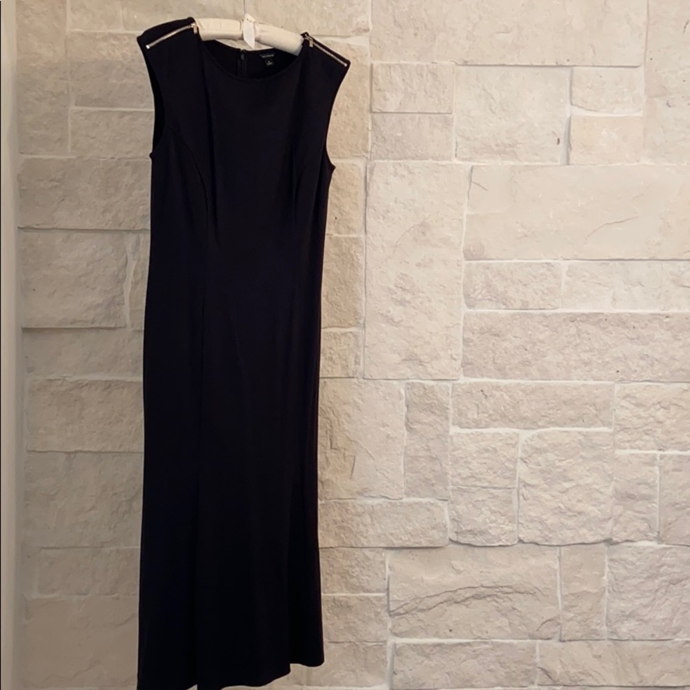Ann Taylor Black Dress with Shoulder Zipper Detail